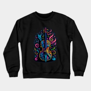 Colorful Cello Illustration Design Crewneck Sweatshirt